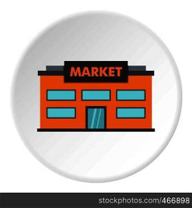 Market icon in flat circle isolated vector illustration for web. Market icon circle