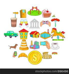 Market icons set. Cartoon set of 25 market vector icons for web isolated on white background. Market icons set, cartoon style