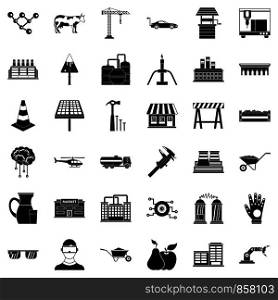 Market icons set. Simple style of 36 market vector icons for web isolated on white background. Market icons set, simple style