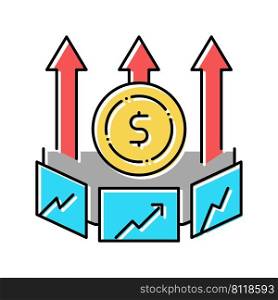 market inflation color icon vector. market inflation sign. isolated symbol illustration. market inflation color icon vector illustration