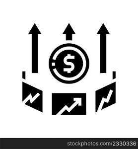 market inflation glyph icon vector. market inflation sign. isolated contour symbol black illustration. market inflation glyph icon vector illustration