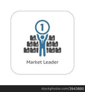Market Leader Icon. Business Concept. Flat Design.. Market Leader Icon. Business Concept. Flat Design. Isolated Illustration.