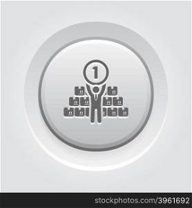 Market Leader Icon. Business Concept. Market Leader Icon. Business Concept. Grey Button Design