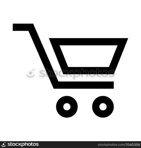 Market purchase e-trolley, icon on isolated background