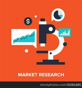 market research. Abstract vector illustration of market research flat design concept.