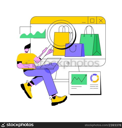 Market research studies abstract concept vector illustration. Explore new market segment, product testing, customers needs research, brand management studies, paid focus group abstract metaphor.. Market research studies abstract concept vector illustration.