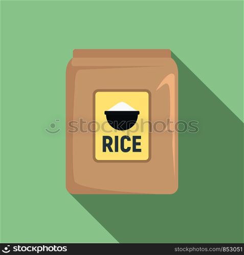 Market rice pack icon. Flat illustration of market rice pack vector icon for web design. Market rice pack icon, flat style