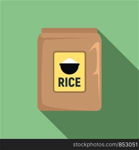 Market rice pack icon. Flat illustration of market rice pack vector icon for web design. Market rice pack icon, flat style