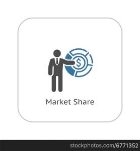 Market Share Icon. Business Concept. Flat Design. Isolated Illustration.. Market Share Icon. Business Concept. Flat Design.