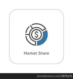 Market Share Icon. Business Concept. Flat Design. Isolated Illustration.. Market Share Icon. Business Concept. Flat Design.