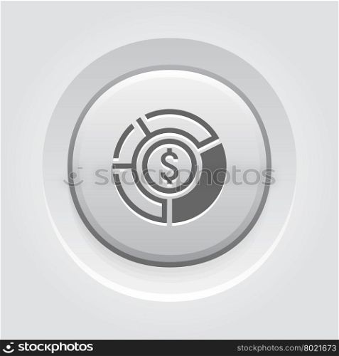 Market Share Icon. Business Concept. Market Share Icon. Business Concept. Grey Button Design