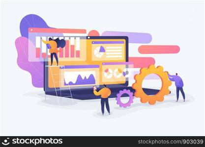 Market statistics analysis, marketing strategy development. Business research. Identify business needs, determine solutions, IT business problems concept. Vector isolated concept creative illustration. Business analysis concept vector illustration