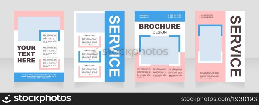 Marketing agency blank brochure layout design. Event planning. Vertical poster template set with empty copy space for text. Premade corporate reports collection. Editable flyer paper pages. Marketing agency blank brochure layout design