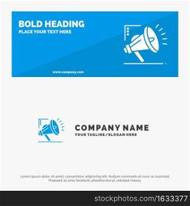 Marketing, Automation, Marketing Automation, Digital SOlid Icon Website Banner and Business Logo Template