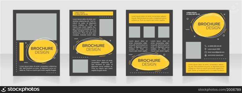 Marketing blank brochure layout design. Promotion, advertisement service. Vertical poster template set with empty copy space for text. Premade corporate reports collection. Editable flyer paper pages. Marketing blank brochure layout design