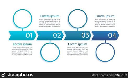 Marketing blue infographic chart design template. Professional management. Abstract infochart with copy space. Instructional graphics with 4 step sequence. Quicksand Medium, Myriad Regular fonts used. Marketing blue infographic chart design template