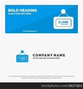 Marketing, Board, Sign, Close SOlid Icon Website Banner and Business Logo Template