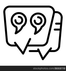 Marketing chat icon outline vector. Social review. Online help. Marketing chat icon outline vector. Social review