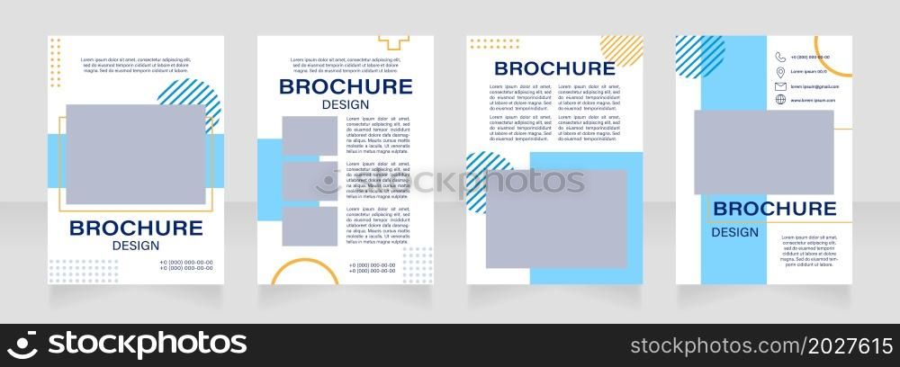 Marketing conference blank brochure layout design. Company visual style. Vertical poster template set with empty copy space for text. Premade corporate reports collection. Editable flyer paper pages. Marketing conference blank brochure layout design