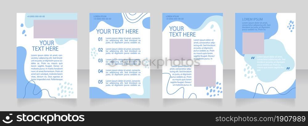 Marketing corporation promotion blank brochure layout design. Vertical poster template set with empty copy space for text. Premade corporate reports collection. Editable flyer paper pages. Marketing corporation promotion blank brochure layout design