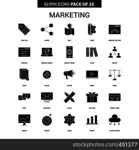 Marketing Glyph Vector Icon set