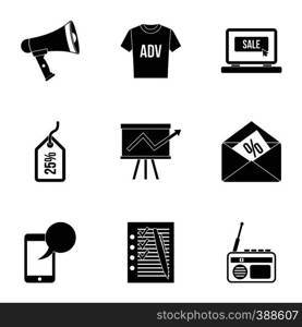Marketing icons set. Simple illustration of 9 marketing vector icons for web. Marketing icons set, simple style