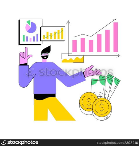 Marketing investment abstract concept vector illustration. Return on marketing investment, advertising c&aign budget, promotion expenses, accounting, business plan, ROMI abstract metaphor.. Marketing investment abstract concept vector illustration.