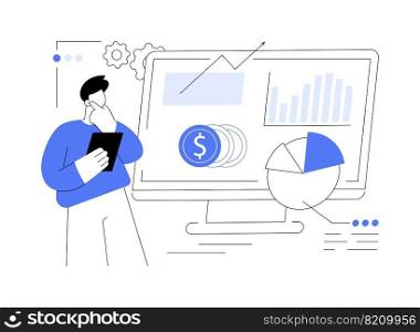 Marketing investment abstract concept vector illustration. Return on marketing investment, advertising campaign budget, promotion expenses, accounting, business plan, ROMI abstract metaphor.. Marketing investment abstract concept vector illustration.