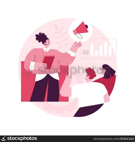 Marketing meetup abstract concept vector illustration. Marketing conference, digital meetup, sharing experience, business internet forum, social networking, b2b market meeting abstract metaphor.. Marketing meetup abstract concept vector illustration.