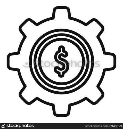 Marketing money gear icon outline vector. Digital target. Price market. Marketing money gear icon outline vector. Digital target