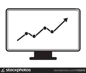 marketing monitor icon on white background. marketing monitor sign. flat style. computer analysis symbol.