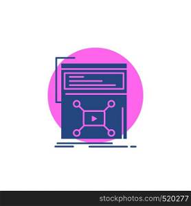 Marketing, page, video, web, website Glyph Icon.. Vector EPS10 Abstract Template background