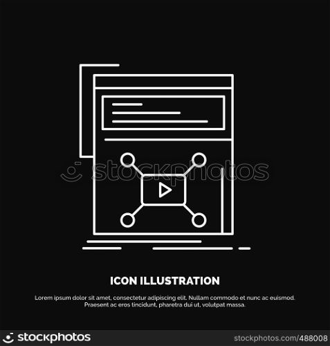 Marketing, page, video, web, website Icon. Line vector symbol for UI and UX, website or mobile application. Vector EPS10 Abstract Template background