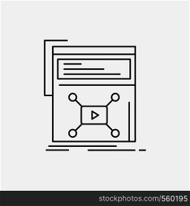 Marketing, page, video, web, website Line Icon. Vector isolated illustration. Vector EPS10 Abstract Template background