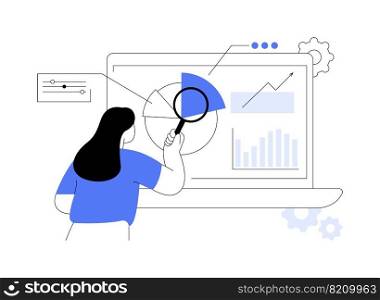 Marketing research abstract concept vector illustration. Customer analysis, marketing research company, find market opportunity, paid focus group, survey agency, target audience abstract metaphor.. Marketing research abstract concept vector illustration.