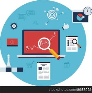 Marketing research icons vector image