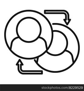 Marketing share icon outline vector. Social person. Digital mobile. Marketing share icon outline vector. Social person