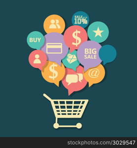 marketing shopping market theme vector. marketing shopping market theme vector art