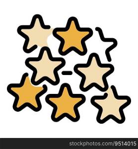 Marketing stars icon outline vector. Social review. Health mental color flat. Marketing stars icon vector flat