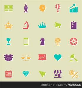 Marketing strategy flat icons with shadow, stock vector