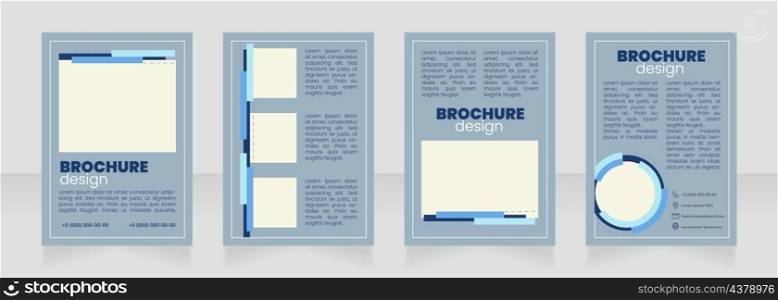 Marketing strategy grey blank brochure layout design. Promo agency. Vertical poster template set with empty copy space for text. Premade corporate reports collection. Editable flyer paper pages. Marketing strategy grey blank brochure layout design