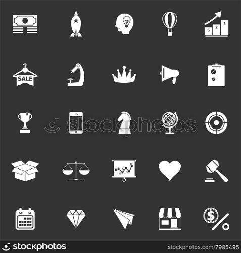 Marketing strategy icons on grey background, stock vector