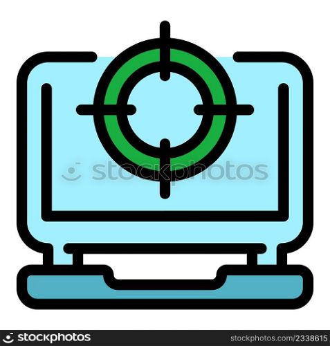 Marketing target icon. Outline marketing target vector icon color flat isolated. Marketing target icon color outline vector