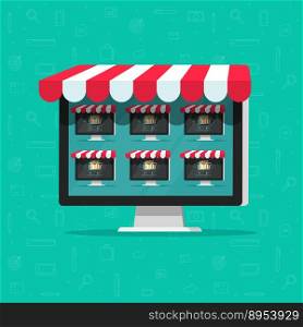 Marketplace online store flat vector image