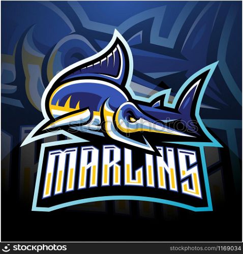 Marlin esport mascot logo design