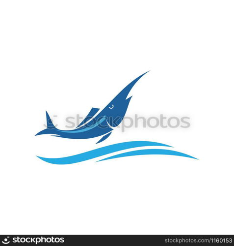 Marline fish logo vector ilustration