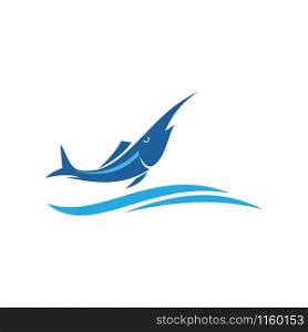 Marline fish logo vector ilustration