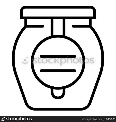 Marmalade jam jar icon. Outline marmalade jam jar vector icon for web design isolated on white background. Marmalade jam jar icon, outline style