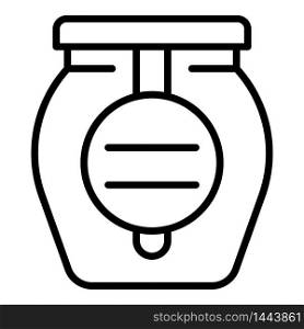 Marmalade jam jar icon. Outline marmalade jam jar vector icon for web design isolated on white background. Marmalade jam jar icon, outline style