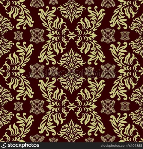 Maroon seamless repeat design with a floral themed background